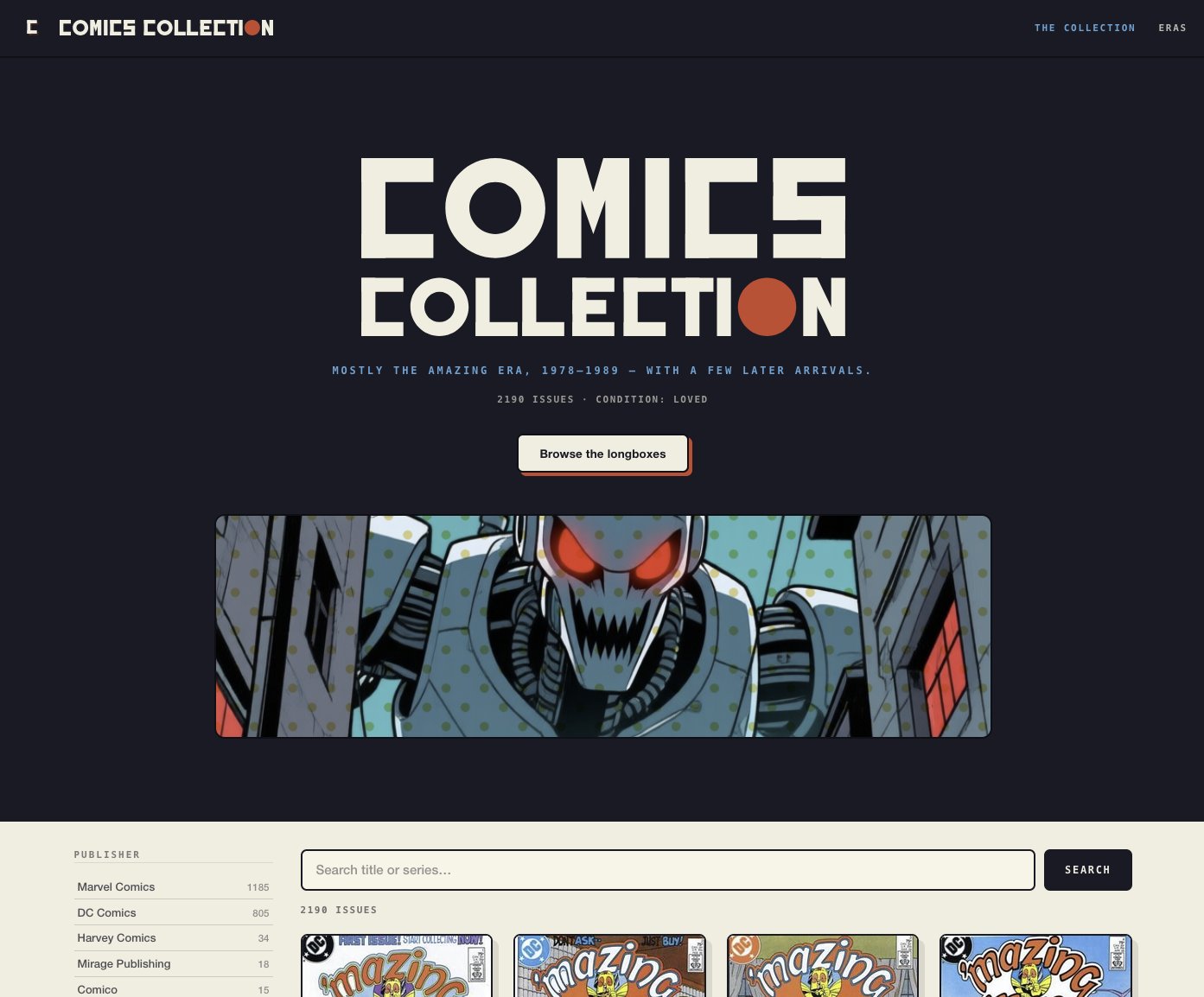 The Comics Collection showcase home