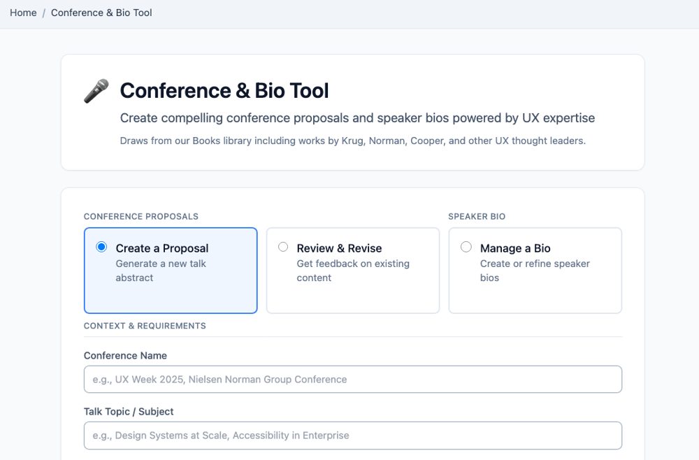 The Conference & Bio Tool