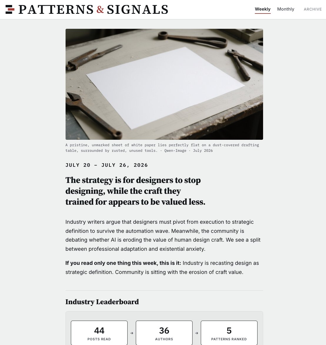 A Patterns & Signals weekly issue
