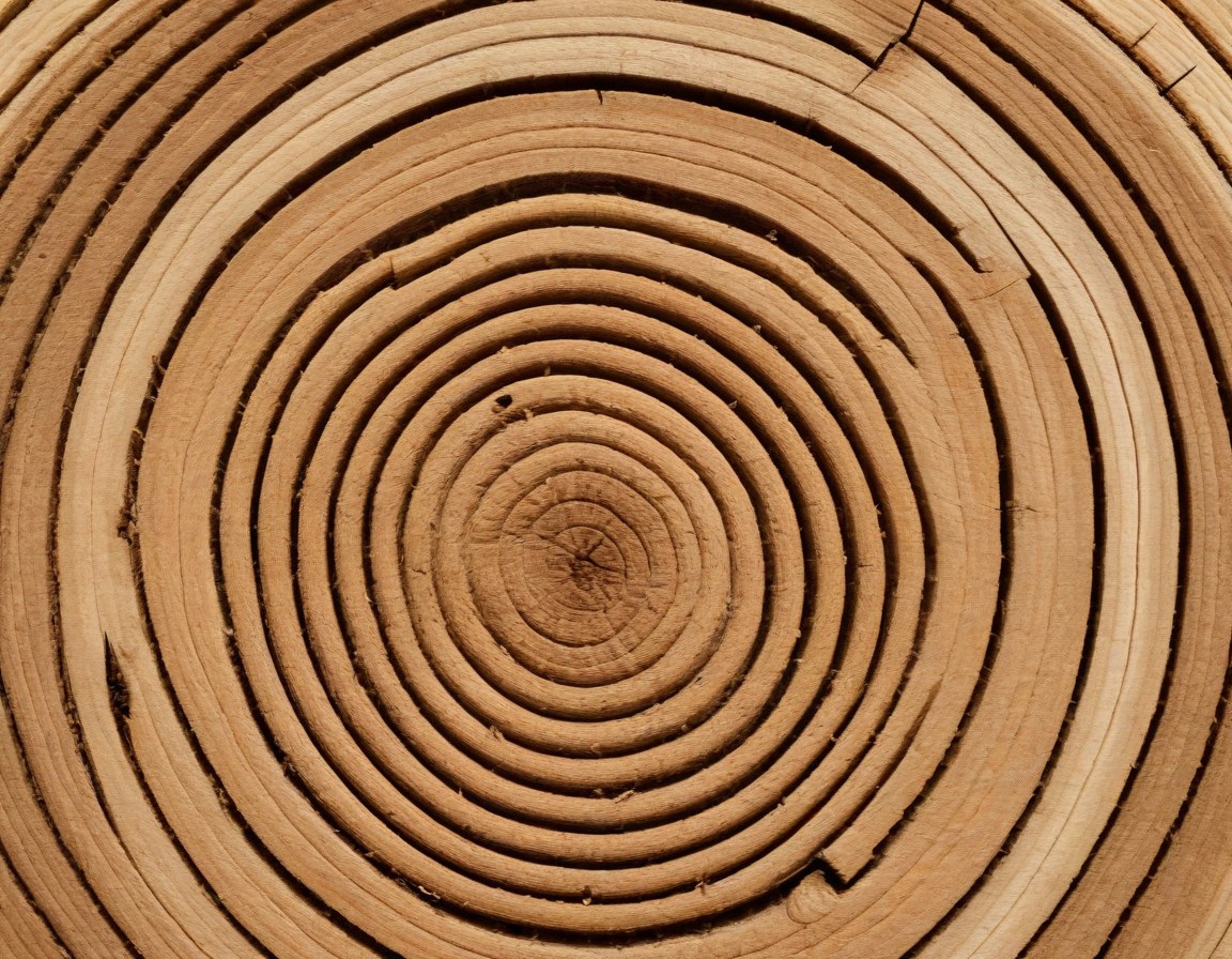 Concentric tree growth rings, the same pattern repeating outward season after season